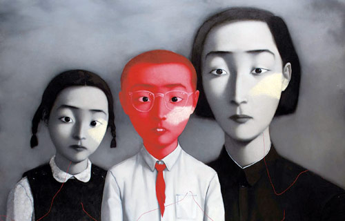  Чжан Сяоган. «Большая семья». 1995. Холст, масло, 179 x 229 см 
