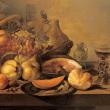 Питер Клас. Натюрморт с айвой и персиками. 1651. Доска, масло. 52,4х84,1