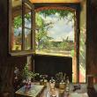 Константин Сомов. Дверь в сад. 1938. Холст, масло. 64,5х54см