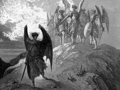 Архангел Михаил изгоняет Люцифера. Гравюра по рисунку Гюстава Доре к «Потерянному раю». 1866