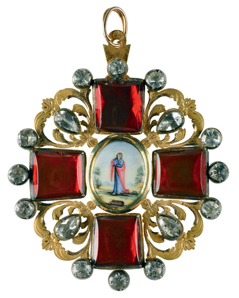 Знак ордена Святой Анны I степени. Начало XIX века. Золотых дел мастер Афанасий Панов