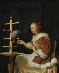 Франс ван Мирис. Девушка с попугаем. Sotheby's, 03.12.2008