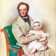 Йозеф Крихубер. Портрет князя Алоиза Лихтенштейна II (1796-1858) с его дочерью Марией Франциской. 1835