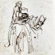 Харменс ван Рейн Рембрандт. Человек, помогающий всаднику на лошади. Ок. 1640-1641 
