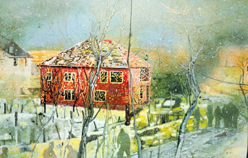  Питер Дойг. Красный дом. 1995-1996. Холст, масло. 200х249,8 