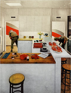  Марта Рослер. Кухня с красной полосой. 1962-1972. Фотомонтаж. Музей Соломона Гуггенхайма, Нью Йорк 
