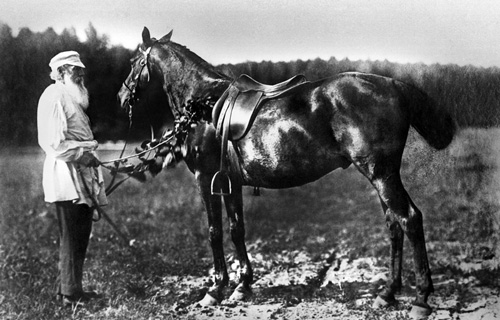 Л.Толстой и лошадь, 1900