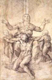 Этюд «Оплакивания Христа», созданный Микеланджело для маркизы Колонны