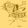 Карта Средиземья из книги Кирилла Еськова «Последний кольценосец»