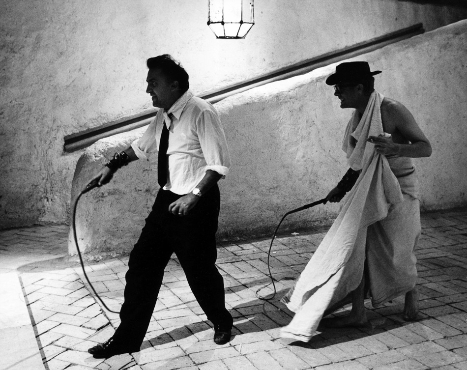 Федерико Феллини и Марчелло Мастроянни на съемках фильма «8½» 1963 