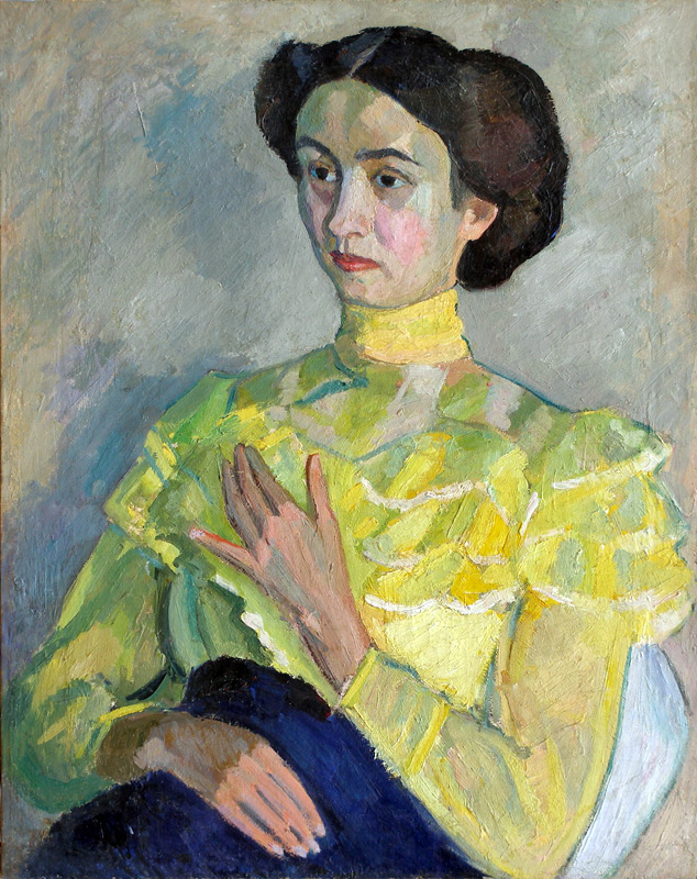 Фальк Р.Р. Дама в желтой блузке (А.К. Бобровская). 1910 