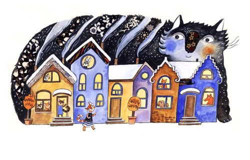 Иллюстрация Дарьи Герасимовой к книге Анны Трофимовой «Кошка, которая боялась темноты»