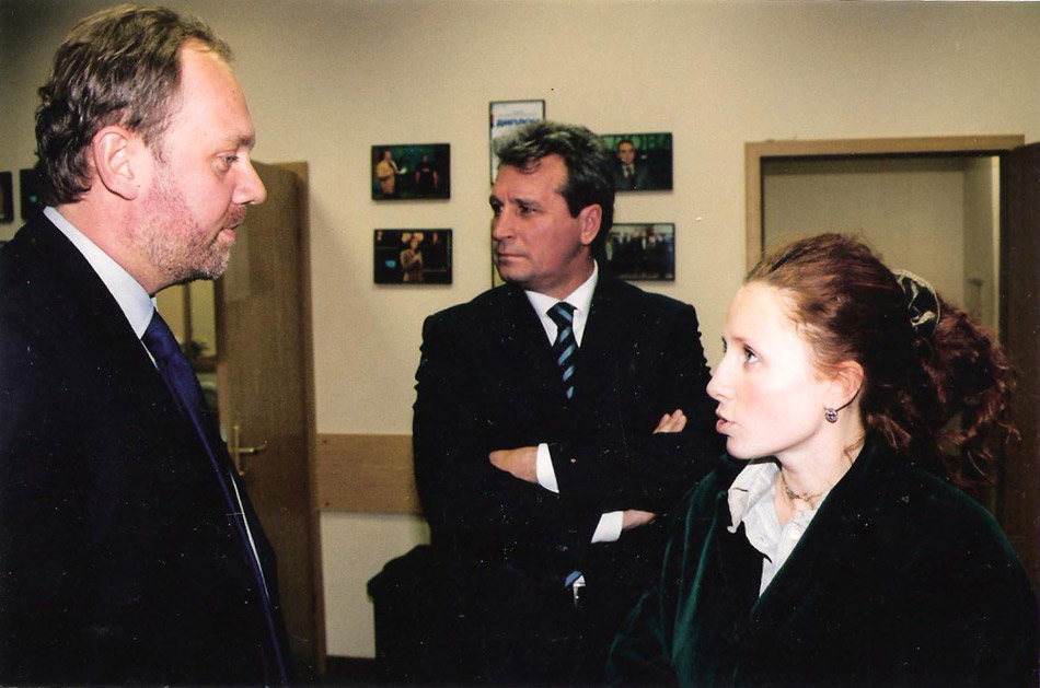 2002 год, «Свобода слова», перед эфиром. Борис Йордан, Олег Сысуев, я