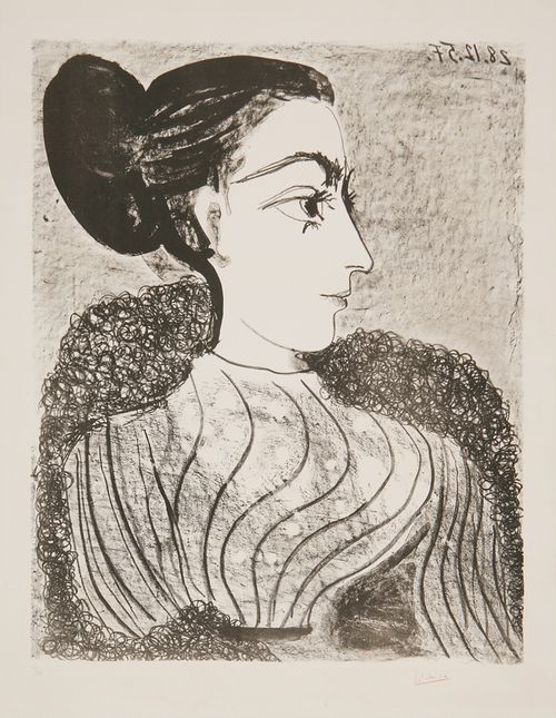 Пабло Пикассо. Женщина с шиньоном. 1957. Galerie Boisserée. Кельн