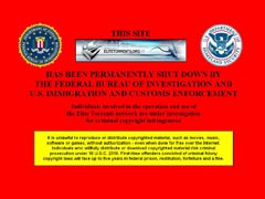 Объявление ФБР о закрытии сайта EliteTorrents.org
