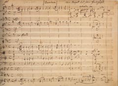 Фрагмент автографа увертюры к опере «Идоменей». 1780