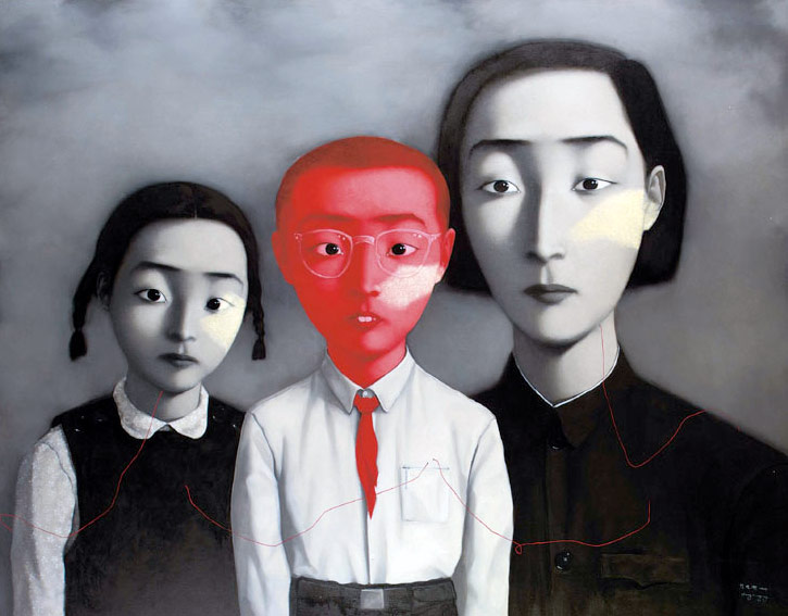 Чжан Сяоган. «Большая семья». 1995. Холст, масло, 179 x 229 см