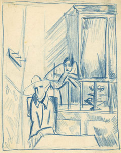  Константин Истомин. В кафе. Мужчина в шляпе за столиком. 1922-1925. Галерея «Ковчег»  