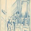 Константин Истомин. В кафе. Мужчина в шляпе за столиком. 1922-1925. Галерея «Ковчег»