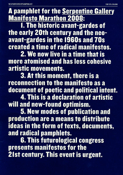 Manifesto pamphlet