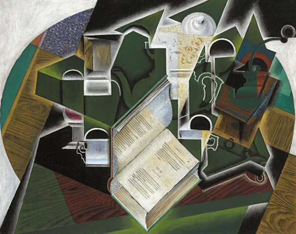 Хуан Грис. Книга, трубка и стаканы. 1915. Холст, масло. 73 x 91,5