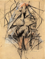  Виллем де Кунинг. Женщина I. 1951. Бумага, уголь, карандаш, пастель. 54,6x41,9 