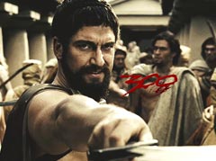 Джерард Батлер на афише к фильму «300 спартанцев»