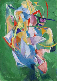 Андре Ланской. Зеленая композиция.1960-е годы. Холст, масло.65x46
