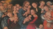 Лукас Кранах Cтарший. «Пустите детей приходить ко Мне». 1540-е