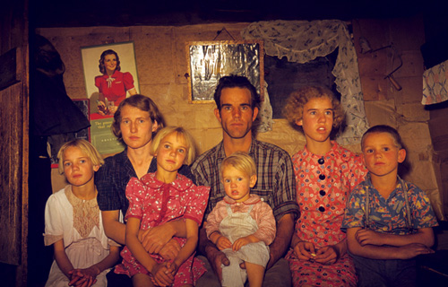 Расселл Ли. Фермер Джек Уинери со своей семьей, Пай Таун, Нью-Мексико. 1940