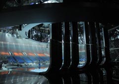 Москва. Спорткомплекс Олимпийский. Вид из-за сцены «Евровидения-2009». 6 мая 2009 года