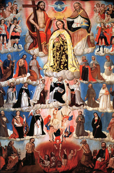 Коронование Богоматери. Гаспар Мигель де Беррио. XVIII в. Холст, масло. 150x113. Национальный музей искусств, Боливия