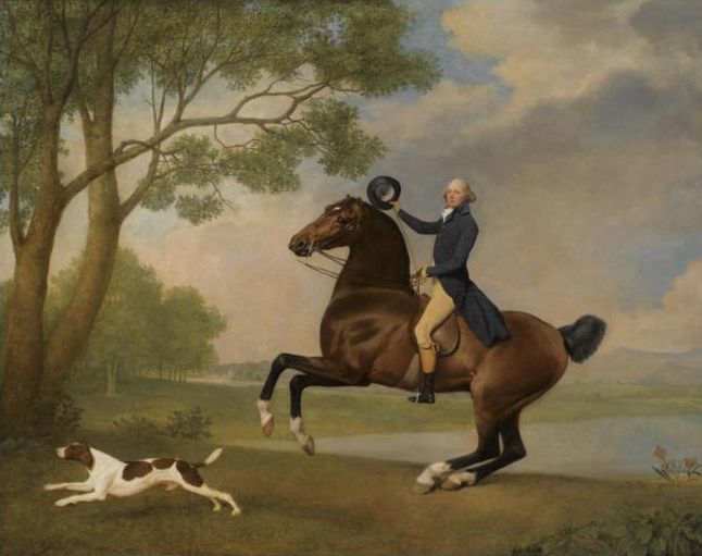 4.	Джордж Стаббс. Портрет барона де Робек верхом на гнедом коне. 1791