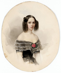 Владимир Гау. Портрет Натальи Гончаровой. 1844