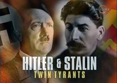 Титульный кадр из телефильма «Гитлер и Сталин: тираны-близнецы» (1999) на канале Viasat History