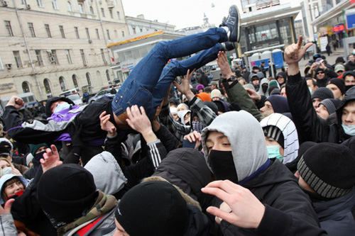 На митинге «Русские против фашизма»