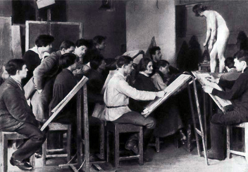 В мастерской А. В. Шевченко во ВХУТЕМАСе. 1920-е 