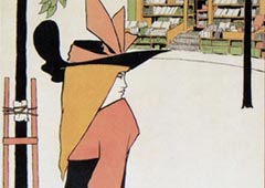 Обри Бердсли. Фрагмент иллюстрации для рекламы лондонской библиотеки. Ок. 1890