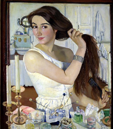З.Е.Серебрякова . За туалетом. Автопортрет. 1909