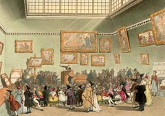 Аукцион Christie’s в Лондоне. Иллюстрация из альманаха Рудольфа Аккермана «Лондонский микрокосм». 1808-11