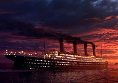 «Титаник» накануне катастрофы. Кадр из фильма Джеймса Кэмерона «Титаник» (1997)