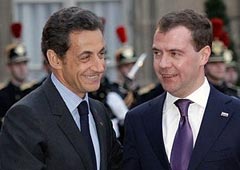 Николя Саркози и Дмитрий Медведев. Париж, 1 марта 2010 года