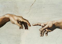 Микеланджело Буонарроти. «Сотворение Адама». 1509 (деталь)