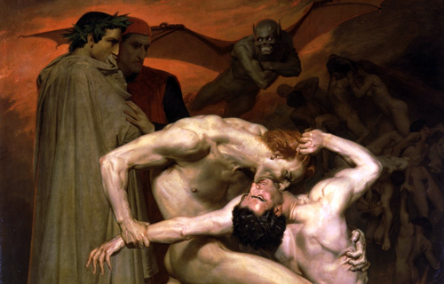 Адольф Вильям Бугро. Данте и Вергилий в аду. 1850 