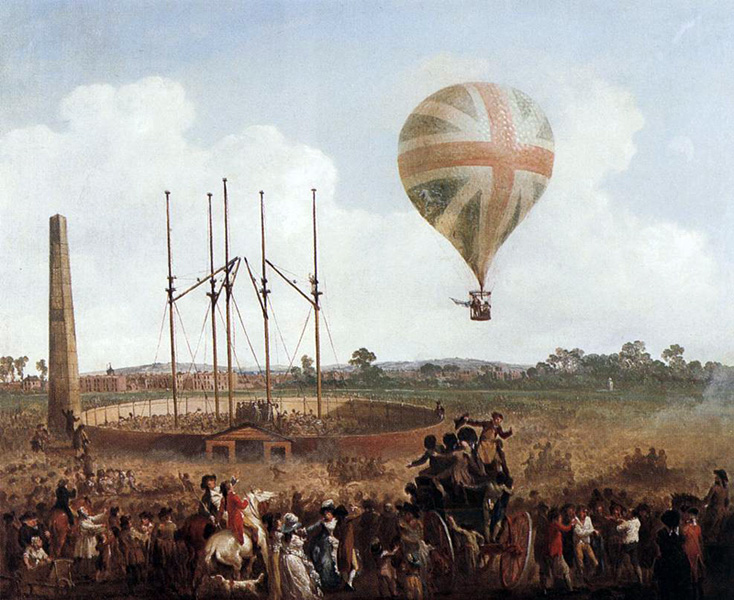 Юлий Цезарь Иббетсон. Подъем Джорджа Биггинса на воздушном шаре Лунарди. 1785 