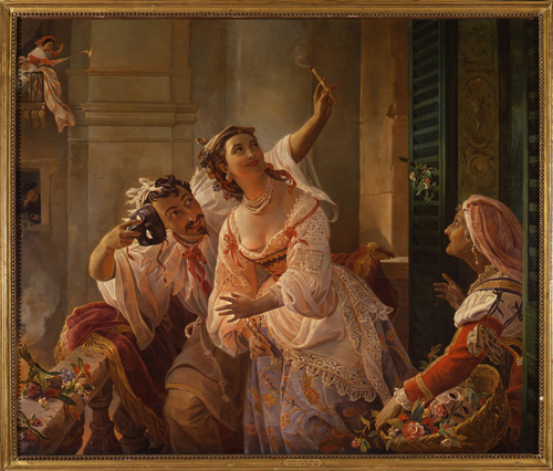 Пимен Орлов. Карнавал в Риме. 1859. Холст, масло