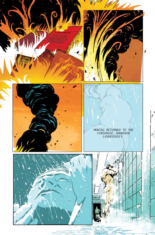 Американское издательство Hill and Wang выпустило комикс-версию романа Рэя Брэдбери «451 градус по Фаренгейту» Брэдбери лично санкционировал выход новой версии романа и написал для нее предисловие.