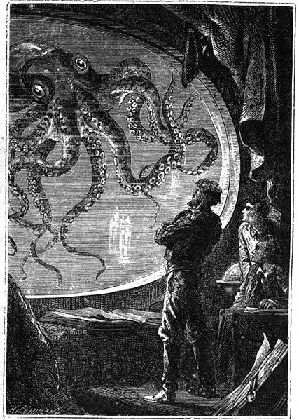 Альфонс де Невиль, Эдуар Риу. «Капитан Немо перед гигантским кальмаром». 1869