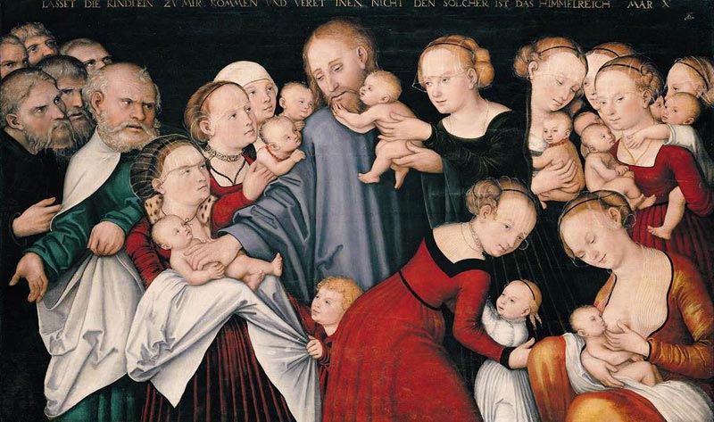 Лукас Кранах Cтарший. «Христос, благославляющий детей». 1540-е