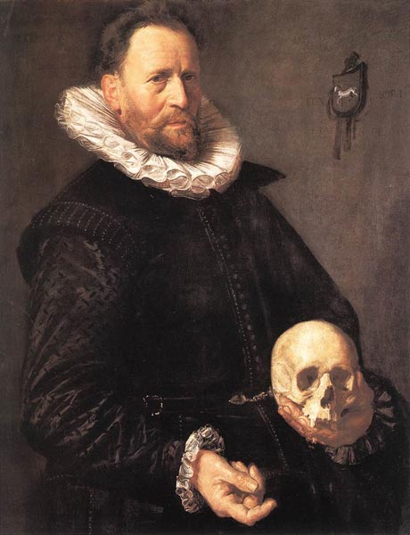 Франс Хальс. «Портрет мужчины с черепом в руке». 1611